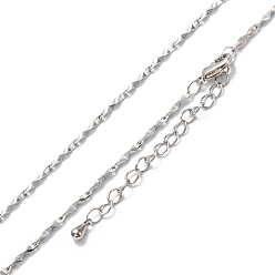 Платинированный Латунных звено цепи ожерелья, долговечный, Реальная платина, 15.75 дюйм (40 см)