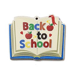 Book Дерева кулон, тема дня учителя, книга, 36x44.5x2.5 мм, отверстие : 1.6 мм