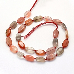 Red Agate Natural South Red Agate Beads Strands, Oval, 12~14x8.5~10x4~5mm, Hole: 1mm, about 28pcs/strand, 16.3 inch(41.5cm)