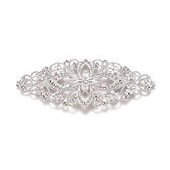 Платина Латунные филигранные столяры, для самостоятельного создания закладок, цветок, платина, 82x35x0.8 мм