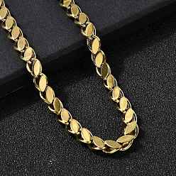 Золотой 304 ожерелья из нержавеющей стали с витой цепочкой в форме конского глаза для женщин и мужчин, ионное покрытие (ip), золотые, 16.89 дюйм (42.9 см)