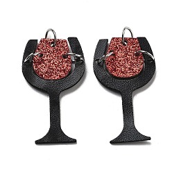 Другие Большие кожаные подвески, с железным кольцом, коллекция ко дню святого валентина, 39x22x2.5 мм, отверстие : 5 мм