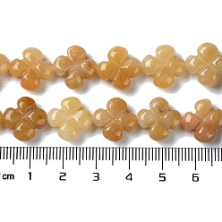 Topaz Jade Natural Topaz Jade Beads Strands, Flower, 13~14x13~14x5~5.5mm, Hole: 1.2mm, about 15pcs/strand, 7.95''(20.2cm)