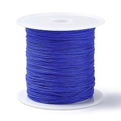 Синий Нейлоновый шнур с китайским узлом, нейлоновый шнур для изготовления украшений, синие, 0.4 мм, около 28~30 м / рулон