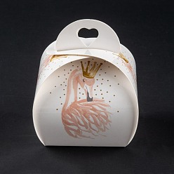 Лебедь Складная творческая коробка крафт-бумаги, свадебные подарочные коробки, ящик для подарков, бумажная подарочная коробка, светлый померанцевый, лебедь, 7.2x7x8.3 см