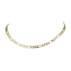 Золотой 5.5мм латунные цепочки Фигаро ожерелья, золотые, 15.47 дюйм (39.3 см)