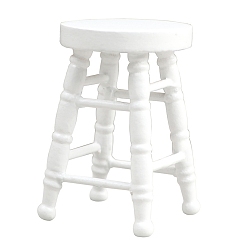 Белый Миниатюрные украшения для барного стула из дерева, аксессуары для домашнего кукольного домика с микро-ландшафтом, притворяясь опорными украшениями, белые, 30x48 мм