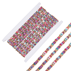 Colorful 4.5 Yards Ethnic Style Polycotton & Metal Cord, for DIY Bag Strap Making, Ornament Accessories, Golden, Colorful, 8x4.5mm
