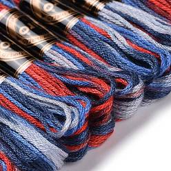 Royal Blue 10 Skeins 6-Ply Polyester Embroidery Floss, Cross Stitch Threads, Segment Dyed, Royal Blue, 0.5mm, about 8.75 Yards(8m)/skein