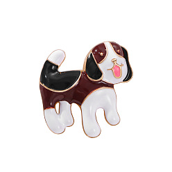 Золотой Сплавные эмалевые броши, без кадмия, без никеля и без свинца, собака, золотые, 40x41 мм