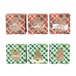 Mixed Color 24Pcs Rectangle Paper Bakery Bakery Boxes with Window, Christmas Theme Gift Box, for Mini Cake, Cupcake, Cookie Packing, Mixed Color, 100x100x65mm