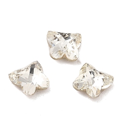 Crystal Glass Rhinestone Cabochons, Point Back & Back Plated, Faceted, Butterfly, Crystal, 5x5x2.5mm