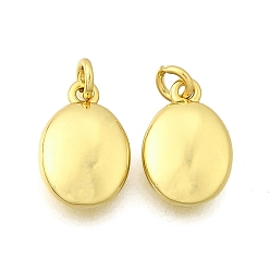 Oval Латунь прелести, стойки покрытие, прочное покрытие, без кадмия и без свинца, реальный 18 k позолоченный, с целью перехода в кольце, овальные, 11.5x7.5x2.5 мм, отверстие : 2 мм