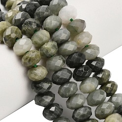 Rutilated Кварц Натуральные зеленые рутиловые кварцевые бусины, рондель, граненые, 8~8.5x5~5.5 мм, отверстие : 0.9~1 мм, около 75~76 шт / нитка, 15.08~ 15.28 дюйм (38.3~38.8 см)