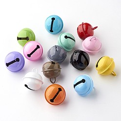 (52) Непрозрачная лаванда Железный колокол подвески, разноцветные, 23.5x21.5 мм, отверстие : 4x4 мм