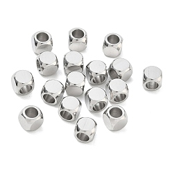 Stainless Steel Color 304 Stainless Steel Spacer Beads, Cube, Tarnish Free, Stainless Steel Color, 6x6x6mm, Hole: 4mm