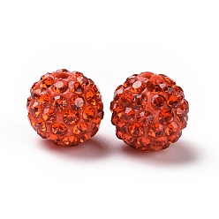Hyacinth Polymer Clay Rhinestone Beads, Grade A, Round, Pave Disco Ball Beads, Hyacinth, 10x9.5mm, Hole: 1.5mm