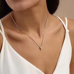 Letter F Латунные ожерелья с цепочкой-подвеской в форме коробки для женщин, золотые, Буква F, 16.54 дюйм (42 см)