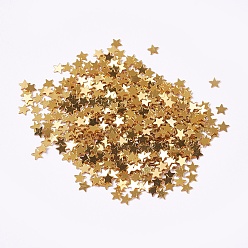 Gold Ornament Accessories Plastic Paillette/Sequins Beads, Star, Gold, 2.5x2.5x0.1mm, about 450000pcs/pound