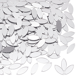 Horse Eye 200шт. зеркальный эффект акриловые пришивные стразы, звенья с двумя отверстиями, аксессуары для одежды, лошадиный глаз , 25x10x1.2 мм, отверстие : 1 мм