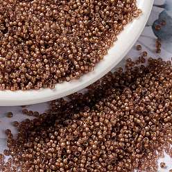 (RR337) Lined Cinnamon Luster MIYUKI Round Rocailles Beads, Japanese Seed Beads, (RR337) Lined Cinnamon Luster, 15/0, 1.5mm, Hole: 0.7mm, about 5555pcs/bottle, 10g/bottle