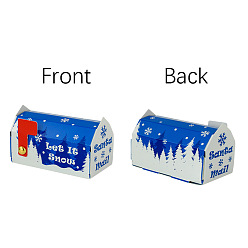 Королевский синий Рождественские печатные бумажные подарочные коробки конфет, коробки для упаковки конфет, коробки шоколадные рождественские подарки для гостей, королевский синий, 8x4.5x5.5 см