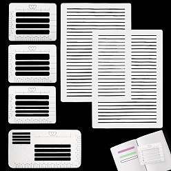 Прозрачный 6шт. трафарет для нанесения надписей на конверты из полипропилена, руководство по шаблону линейки, прозрачные, 115~292x145~221x0.3~0.5 мм