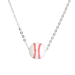 Baseball Силиконовые подвески ожерелья, с 667 ожерельями из нержавеющей стали с цепочкой для женщин и мужчин, бейсбол, 19.69 дюйм (50 см)