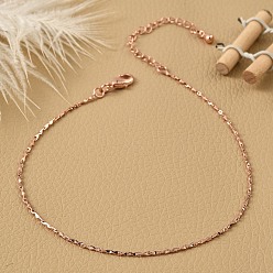 Розовое Золото Браслеты из латунной цепочки для женщин, долговечный, 901 застежка из нержавеющей стали, без свинца и без кадмия, розовое золото , 8-1/4 дюйм (21 см)