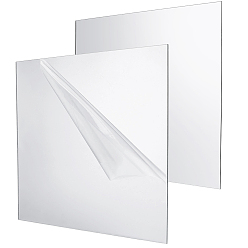Light Grey 2Pcs Square Acrylic Sheet, for DIY Craft Projects, Light Grey, 300x300x3mm