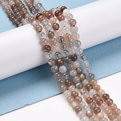 Multi-Moonstone Grade AA Natural Multi-Moonstone Bead Strands, Round, 4mm, Hole: 1mm, about 93pcs/strand, 15.5 inch