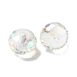 Прозрачный Гальванические стеклянные бусины, граненые, рондель, прозрачные, 8x6 мм, отверстие : 1.6 мм, 100 шт / пакет