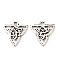 Античное Серебро Сплавочные подвески тибетского стиля, подвески в виде плетеных узлов, античное серебро, 20x19x2 мм, отверстие : 2.2 мм, Около 656 шт / 1000 г