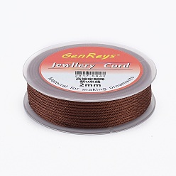 Schokolade Geflochtenen Nylonfäden, gefärbt, Schokolade, 2 mm, ca. 9.84 Yards (9 m)/Rolle