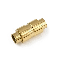 Золотой Магнитные застежки, нержавеющая сталь 304, колонка, золотые, 23x10 мм, отверстие : 6.5 мм