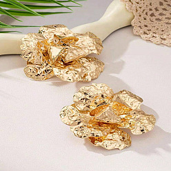 Золотой Цветочные сплава серьги, золотые, 80x80 мм