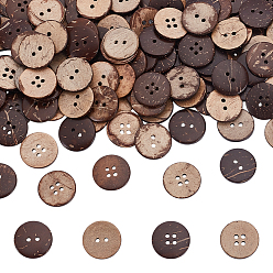 (52) Непрозрачная лаванда 160 шт. 2 стили кокосовые пуговицы, плоско-круглые, разноцветные, 20~20.5x3 мм, отверстие : 2.5 мм, 80 шт / стиль
