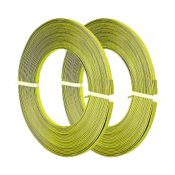 Yellow Green BENECREAT Aluminum Wire, Flat Craft Wire, Bezel Strip Wire for Cabochons Jewelry Making, Yellow Green, 3x1mm, about 5m/roll
