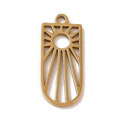Золотой 201 подвески из нержавеющей стали, лазерная резка, арка с солнечным шармом, золотые, 21x9x1 мм, отверстие : 1.6 мм