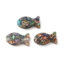 Imperial Jasper Natural Imperial Jasper Dyed Beads, with Transparent Resin, Fish, 26x13x6.5mm, Hole: 1.4mm