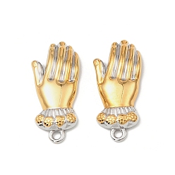 Золотой & Цвет Нержавеющей Стали 304 подвески из нержавеющей стали, перчатка, без свинца и без кадмия, золотые и нержавеющая сталь цвет, 23.5x10.5x3 мм, отверстие : 1.6 мм