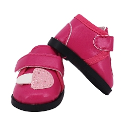 Фуксиновый Туфли из кожи куклы из искусственной кожи в форме гриба, Аксессуары для американской куклы 14 дюйма для девочек, красно-фиолетовые, 57x35 мм