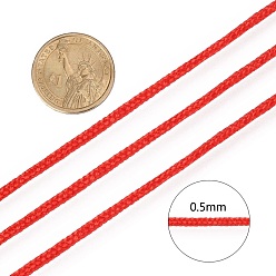 Red Braided Nylon Thread, Chinese Knotting Cord Beading Cord for Beading Jewelry Making, Red, 0.5mm, about 150yards/roll