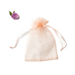 Фора Прямоугольные сумки для хранения подарков из органзы на шнурке, оранжевые, 9x7 см