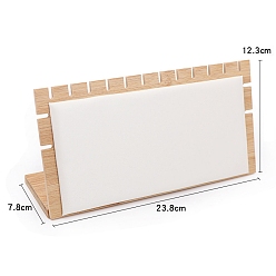 Белый Стеллаж для выставки товаров ожерелья из искусственной кожи, деревянные подставки для украшений для подвешивания ожерелья, прямоугольные, белые, 7.8x23.8x12.3 см