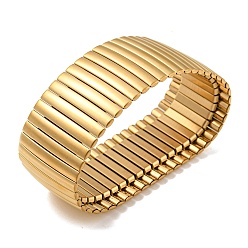 Doré  304 bracelet chaîne à maillons en acier inoxydable, bracelet large extensible, or, diamètre intérieur: 2-1/2 pouce (6.4 cm), large: 28 mm