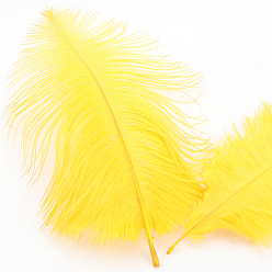 Желтый Аксессуары для украшений из страусиных перьев, для костюма своими руками, аксессуары для волос, фоновое ремесло, желтые, 150~200 мм