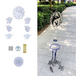 Белый Силиконовые формы для изготовления колокольчиков из пищевого силикона, формы для литья смолы, с алюминиевой трубкой, дракон, белые, Дракон: 112x6 mm, 29 шт / комплект