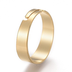 Золотой Регулируемые 201 гладкие кольца из нержавеющей стали, золотые, внутренний диаметр: 17 мм