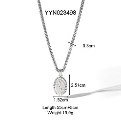 Oval Ретро 304 подвески из нержавеющей стали в стиле хип-хоп, серебряный цвет гальваническим, Овальный со змеей, 21.65 дюйм (55 см)